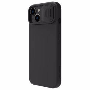 Nillkin CamShield Silky Silikoninis dėklas iPhone 14 Plus dėklas su kameros apsauga juodas