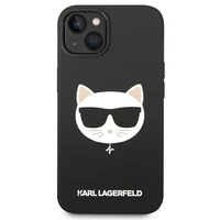 Karl Lagerfeld KLHMP14MSLCHBK iPhone 14 Plus 6.7 "kietas dėklas juodas / juodas Silikoninis Choupette Galva Magsafe