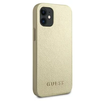 Guess GUHCP12SIGLGO iPhone 12 mini 5.4" auksinis/auksinis kietas dėklas Iridescent