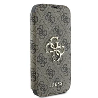 Guess 4G Metal Logo dėklas telefonui iPhone 16 - rudas