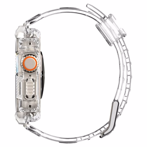 Spigen Rugged Armor Pro dėklas ir dirželis, skirtas Apple Watch Ultra 49 mm (skaidrus)