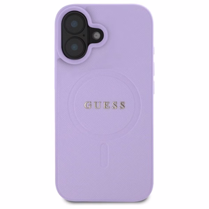 Guess Saffiano Magnetinis Dėklas telefonui iPhone 16 - violetinis