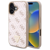 Guess Naujas 4G Trikampis dėklas iPhone 16 Plus - baltas