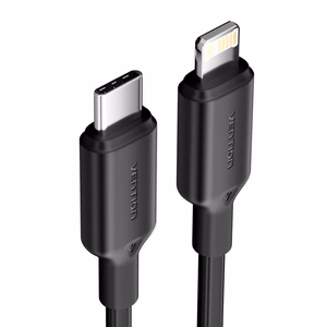 USB-C į Lightning laidas 3A 480Mbps 1m, juodas