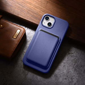 iCarer Dėklas Odinis viršelis natūralios odos iPhone 14 Plus šviesiai violetinis (suderinamas su MagSafe)