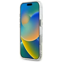 Guess IML Metal Colored Circle Classic Logo Magnetinis dėklas telefonui iPhone 16 Pro Max - baltas