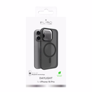 Puro Daylight Magnetinis silikoninis dėklas telefonui iPhone 16 Pro - juodas