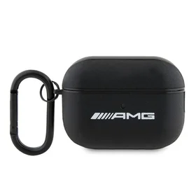 AMG AMAP2SLWK AirPods Pro 2 (2022/2023) dėklas juodas/juodas odinis baltas logotipas