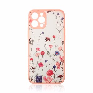 Dizaino dėklas iPhone 12 Pro Max gėlių rožinė