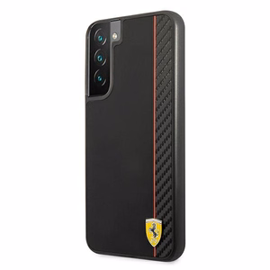 Dėklas telefonui Ferrari FESAXHCS22MBK S22+ S906 kietasis dėklas On Track Carbon Stripe juodas