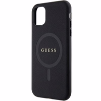 Guess GUHMN61PSAHMCK dėklas iPhone 11 / Xr - juodas Saffiano MagSafe