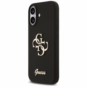 Guess Silicone Big 4G Script dėklas telefonui iPhone 17 juodas
