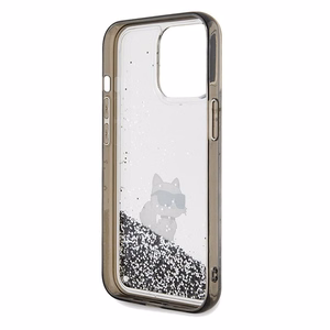 Karl Lagerfeld Liquid Glitter Choupette dėklas telefonui iPhone 13 Pro / 13 - permatomas