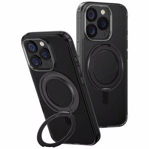Uniq Swivix 360 sukamas stovas dėklas telefonui iPhone 16 Pro - juodas