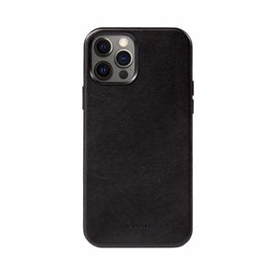 Crong Essential Cover Magnetic dirbtinės odos dėklas, skirtas iPhone 12 Pro Max, su MagSafe, juodas