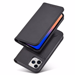 Magnetinis dėklas kortelėms iPhone 12 Pro Max dėklas kortelių piniginė kortelių laikiklis juodas