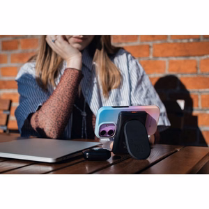 FORCELL F-PROTECT Mirage, karinio standarto išbandytas magnetinis dėklas telefonui IPHONE 16 PLUS, rausvai mėlynas