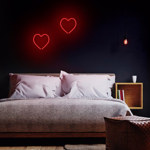 Neon LED Light HEART raudonas Bat + USB FLNE07 Forever Light