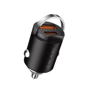 Blavec automobilinis įkroviklis BS-02B Aero - USB + Type C - QC 3.0 18W PD 30W (CCBS02BA-UCB) juodas