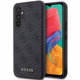 Guess GUHCS23FEG4GFGR S23 FE S711 pilkas/pilkas kietas dėklas 4G metalinis auksinis logotipas
