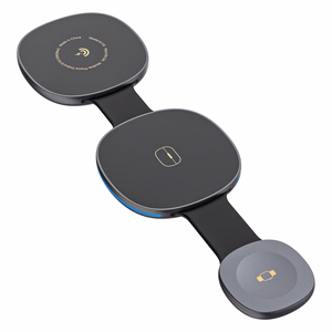 Dudao A11S 3-in-1 Wireless Charger Compatible with MagSafe Smartphone Smartwatch Headphones - Black