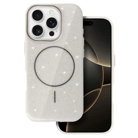 Magnetinis Itin Plonas Blizgus dėklas Iphone 15 Pro sidabrinė