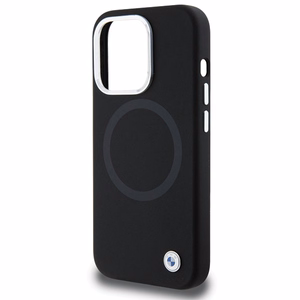 BMW parašo skystas silikonas Magnetinis dėklas telefonui iPhone 15 Pro - juodas