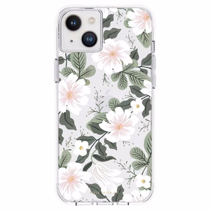 Rifle Paper Clear dėklas, skirtas iPhone 14 Plus, „Willow“ rašto