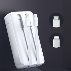 Mini išorinė baterija Joyroom JR-PBC06 30W 10000mAh su integruotais laidais (balta)