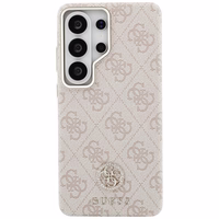Guess dėklas 4G Rhinestone Round Logo MagSafe for Samsung Galaxy S26 Ultra rožinis
