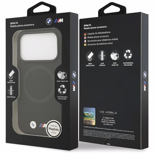 BMW M FW Metal Logo Magnetinis dėklas iPhone 17 Pro Max - juodas