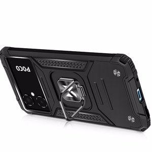 Wozinsky Ring Armor dėklas Samsung Galaxy A03 šarvuotas dangtelis magnetinis laikiklis žiedas juodas