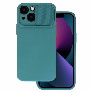 Camshield Soft dėklas iPhone 15 Plus tamsiai žalias