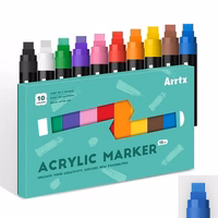 Akriliniai markeriai - flomasteriai ARRTX Jumbo, 10 spalvų