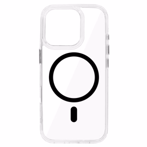 Blizgus Magsafe Skaidrus dėklas telefonui iPhone 16 Pro Max juodas