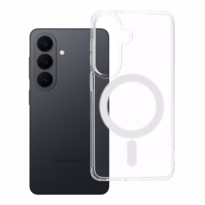 Magnetinis skaidrus dėklas telefonui CLEAR MAG COVER suderinamas su MagSafe, skirtas SAMSUNG S26 Pro
