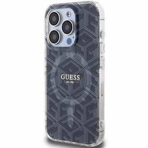 GUESS чехол для IPHONE 15 Pro Max совместимый с MagSafe GUHMP15XHGCUSTGK (IML GCUBE) чёрный