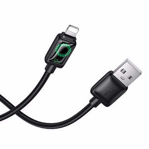 Kabelis su LCD ekranu USB A-Lightning Hoco 2,4A 1,2 m U146 juodas