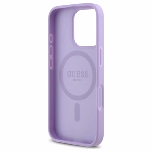 Guess Saffiano Magnetinis dėklas telefonui iPhone 16 Pro Max - violetinis