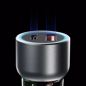 Dudao R4T 25W USB-A / USB-C automobilinis įkroviklis - pilkas