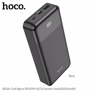Išorinė baterija (f) Hoco 20000 mAh QC3.0 PD 3A 20W J102A juoda