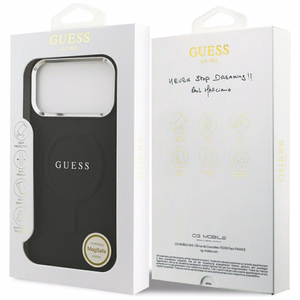 Guess Classic Logo Magnetinis dėklas telefonui iPhone 17 Pro Max - juodas