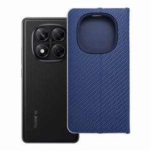 LUNA Book Carbon dėklas telefonui XIAOMI Redmi Note 14 PRO 5G / 14 PRO PLUS 5G mėlynas