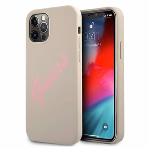 Guess GUHCP12LLSVSGP iPhone 12 Pro Max 6.7" pilkas rožinis/pilkas rožinis kietas dėklas Silikoninis Vintage