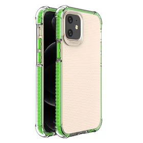 Spring Armor Skaidrus TPU gel dėklas su spalvotu rėmeliu iPhone 12 mini žalias