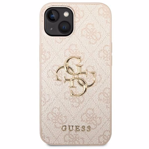 Dėklas Guess PU 4G Metal Logo Apple iPhone 14 rožinis