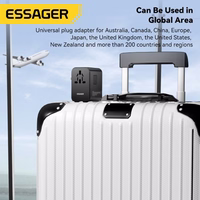 Įkroviklis Essager "Travel Global 1" juodas 35W (2xPD / 3xQC3.0) (tinka EU / US / UK)