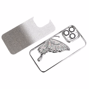 Tel Protect Butterfly vandeniui atsparus dėklas telefonui iPhone 15 Pro Max - sidabrinis