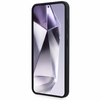 Karl Lagerfeld silikoninis metalinis parašo logotipas Samsung Galaxy S25 dėklas juodas