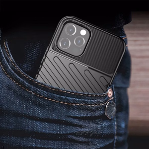 THUNDER dėklas telefonui IPHONE 15 Pro juodas